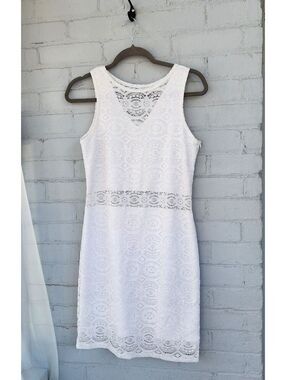 Sally Miller White Lace Sleeveless Dress Size L